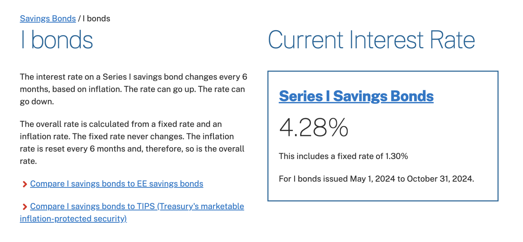 I bonds savings rate
